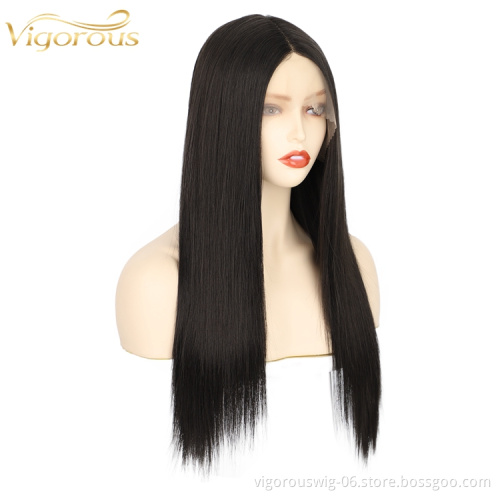 Vigorous Lace Front Wigs for Women Synthetic Long Straight Middle Part Heat Resistant Fiber Hair Natural Looking Wig
